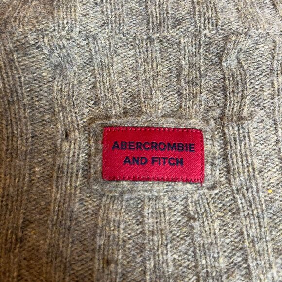 Abercrombie & Fitch Sweater Mens sz L  Brown  Ribbed Mock Neck Wool blend - Picture 5 of 5